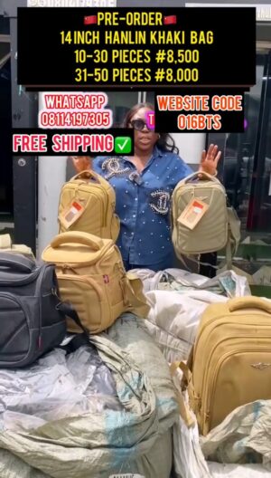 14INCH HANLIN KHAKI BAG - 016BTS