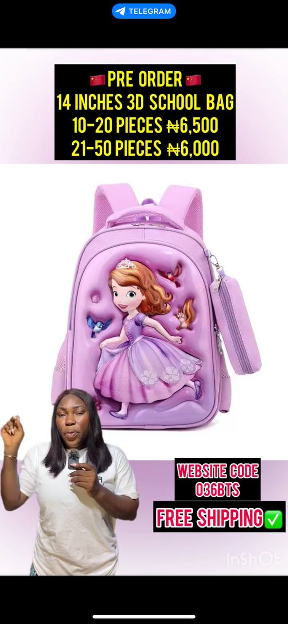 14INCHES SINGLE SCHOOL BAG - 036BTS