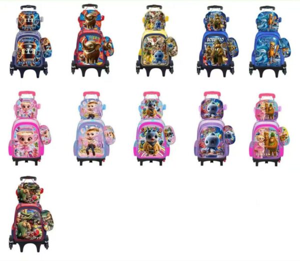 16INCHES 3IN1 TROLLEY SET SCHOOL BAG,LUNCH BAG AND PENCIL CASE - 033BTS