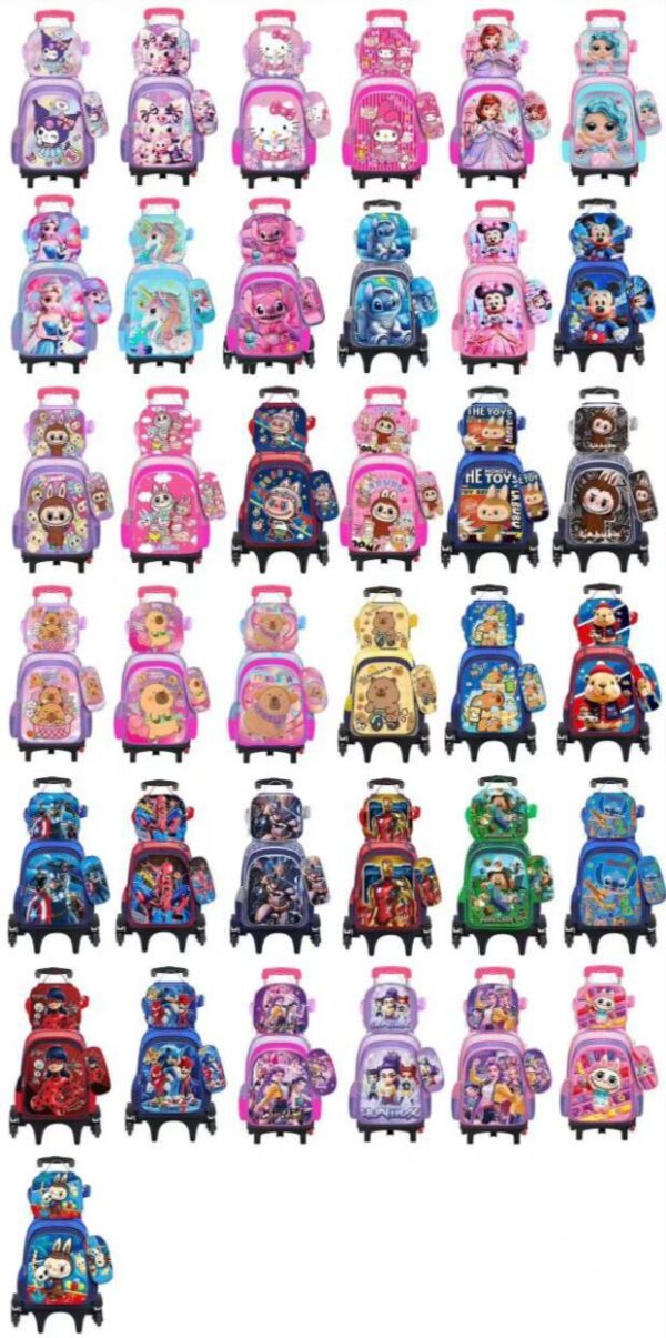 16INCHES 3IN1 TROLLEY SET SCHOOL BAG,LUNCH BAG AND PENCIL CASE - 033BTS