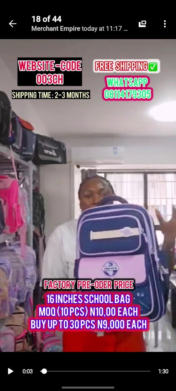 SCHOOLBAG 16inches 003CH