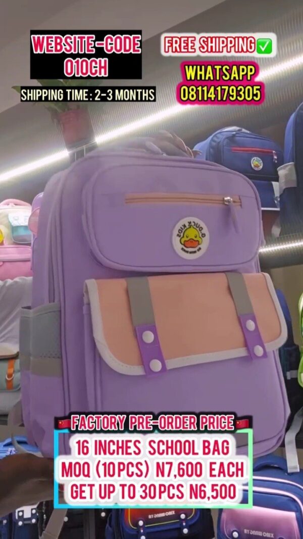 16 INCHES SCHOOLBAG  010CH