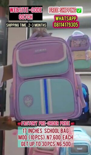 17 INCHES SCHOOLBAG-007CH