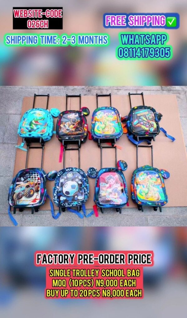 SINGLE TROLLEY SCHOOLBAG-026CH