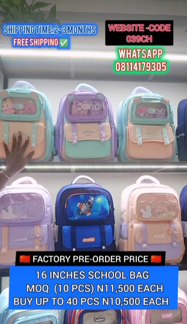 16 INCHES SCHOOLBAG-039CH