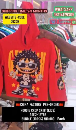 HOODIE CROP SHIRT {KIDS}-062CH